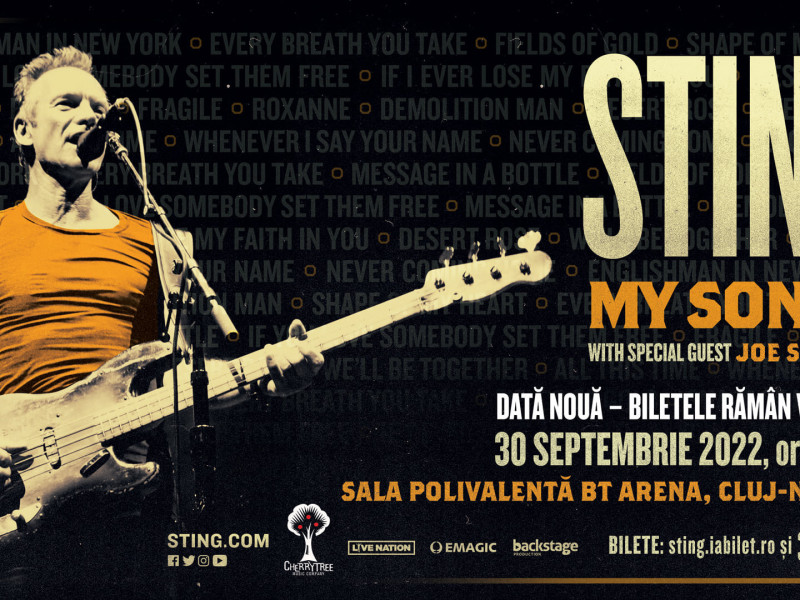 Concertul lui Sting de la Cluj-Napoca a fost reprogramat pentru toamna 2022