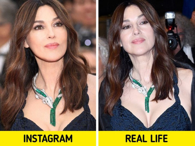 Femeile celebre, pe Instagram şi în viaţa reală  