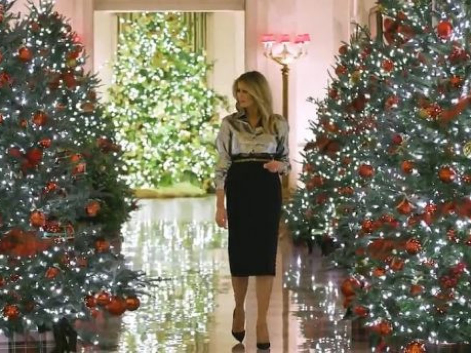 Melania Trump a decorat pentru ultima dată Casa Albă de Crăciun 