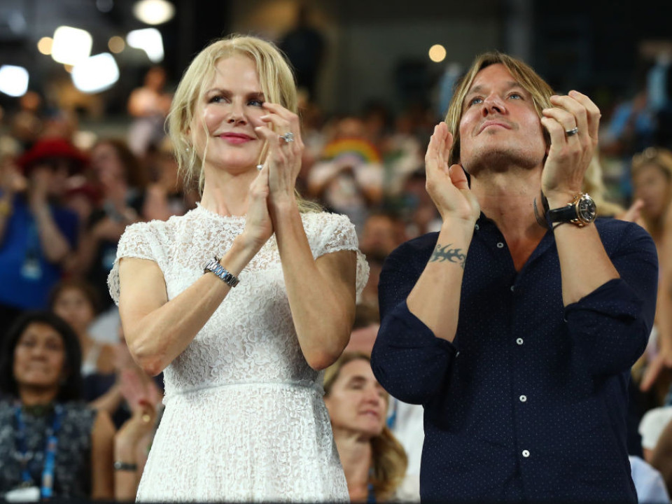 Nicole Kidman şi Keith Urban - Momente de tandreţe în tribune, la Australian Open 