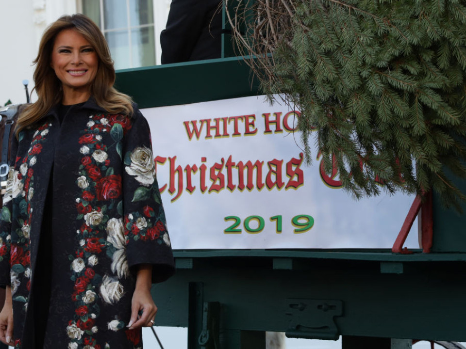 Melania Trump a primit bradul de Crăciun la Casa Albă 
