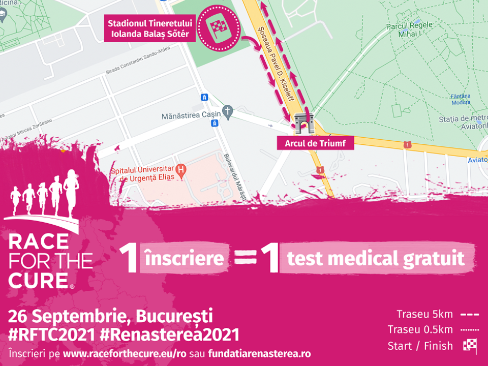 Înscrie-te şi tu la Race for the Cure 2021, cursa care promovează sănătatea femeii şi lupta împotriva cancerului de sân! 
