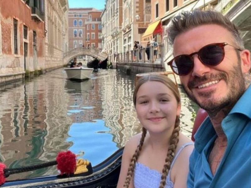 David Beckham a vizitat Veneţia împreună cu Harper. Momente de neuitat tată-fiică