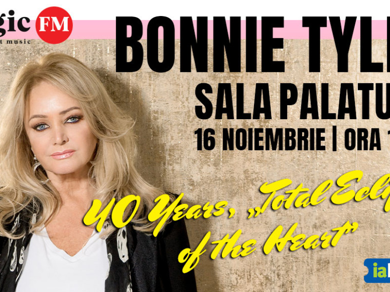 Bonnie Tyler - „40 years, Total Eclipse of the Heart”, pe 16 noiembrie 2023, la Sala Palatului