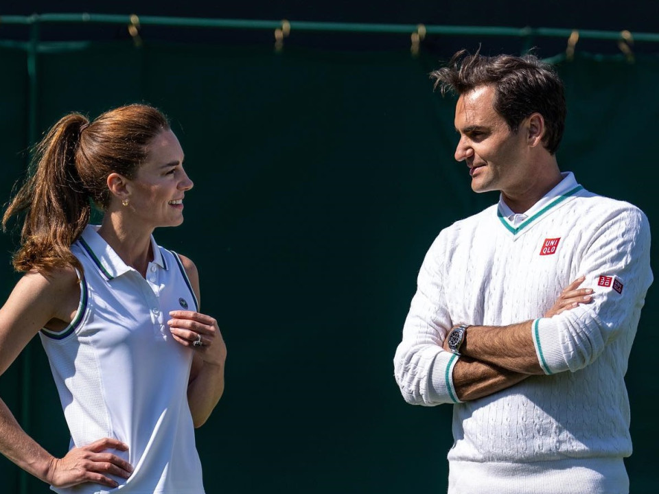 Prinţesa de Wales a jucat tenis la Wimbledon cu Roger Federer